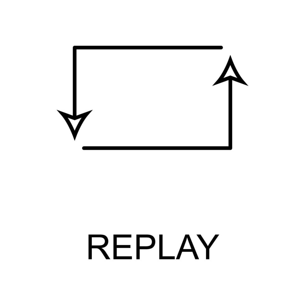 replay sign vector icon