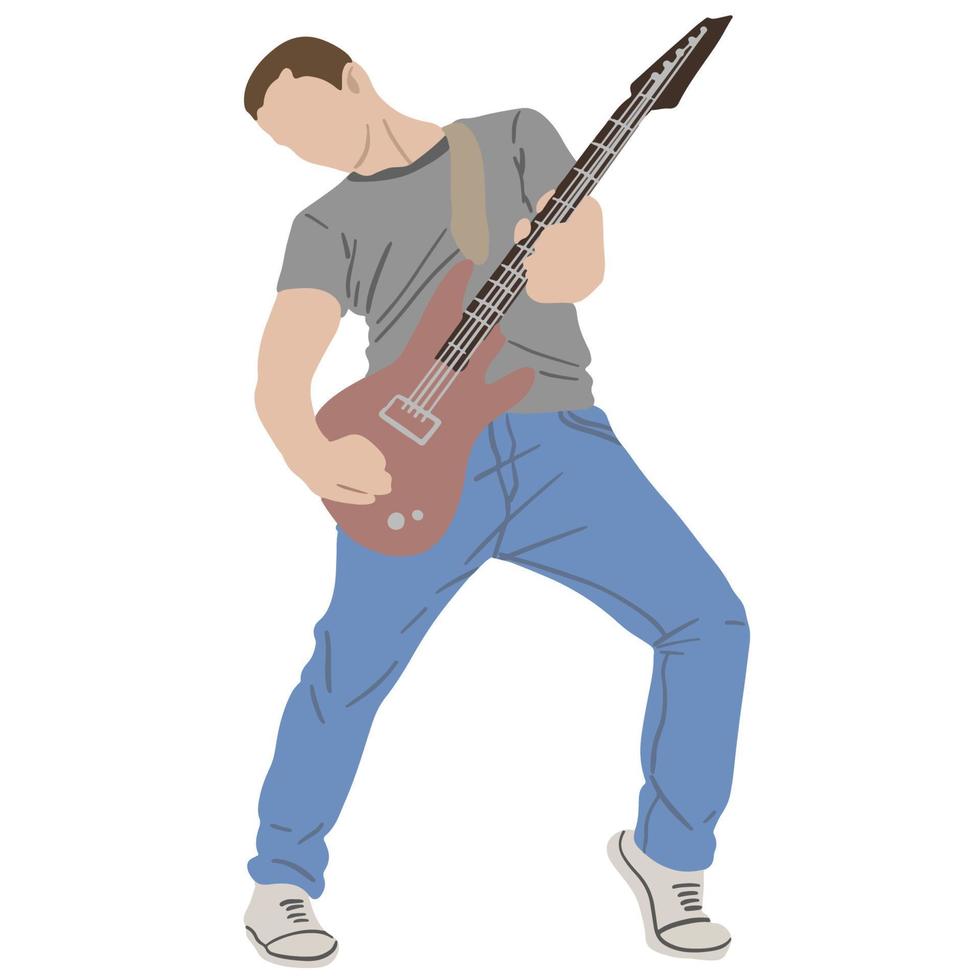 Man playing guitar ,good for graphic design resources. vector