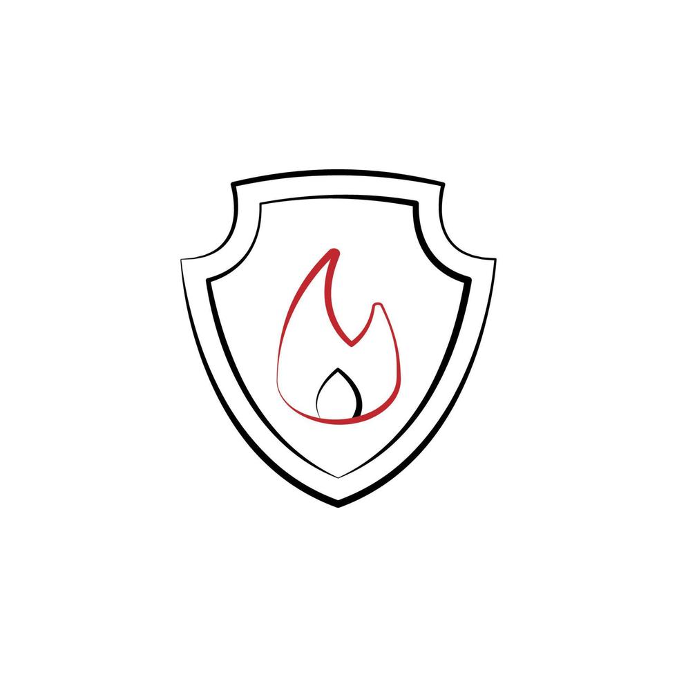 Firefighter, shield two color vector icon