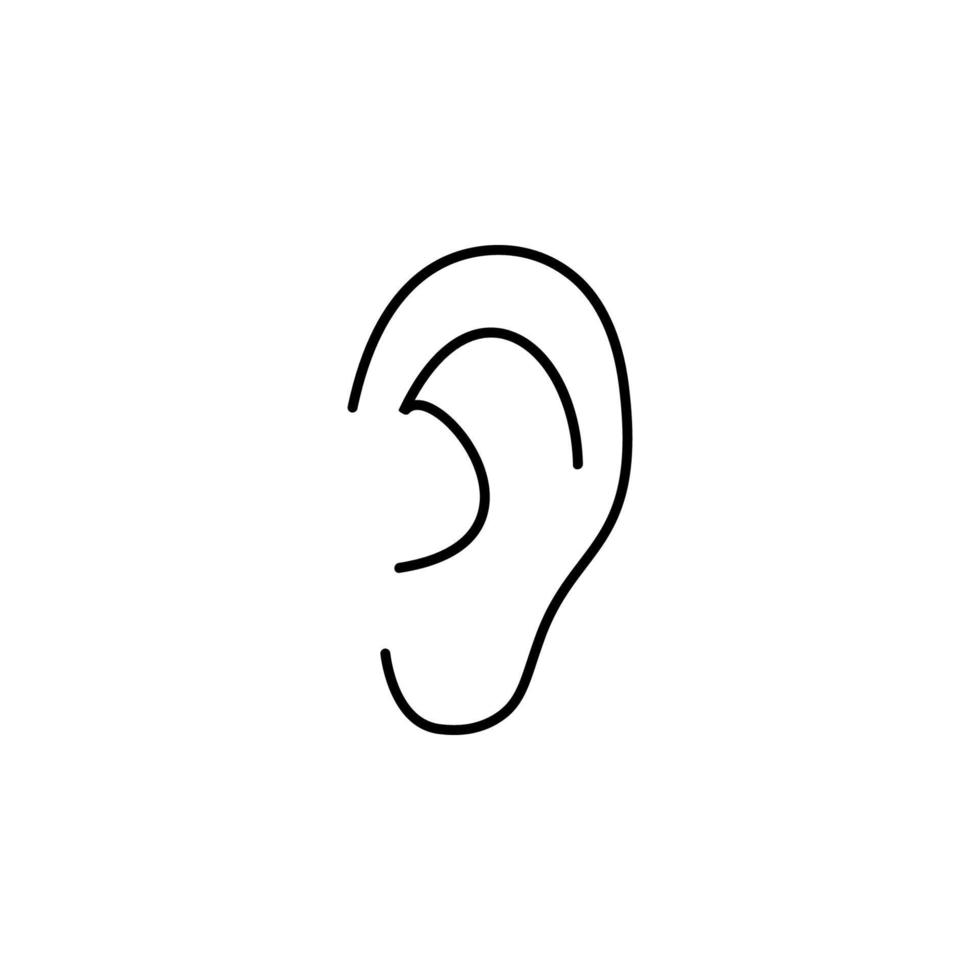 un oído vector icono
