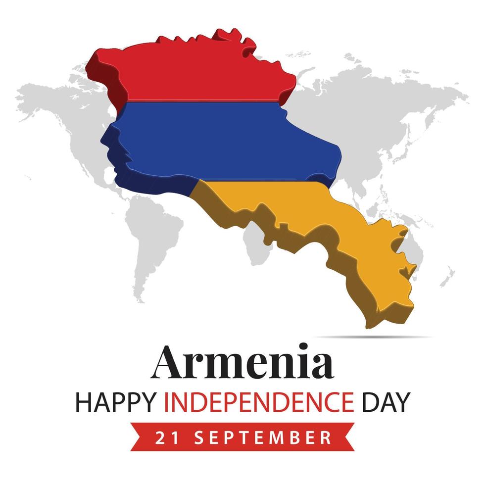 Armenia independencia día, 3d representación Armenia independencia día ilustración con 3d mapa y bandera colores tema vector