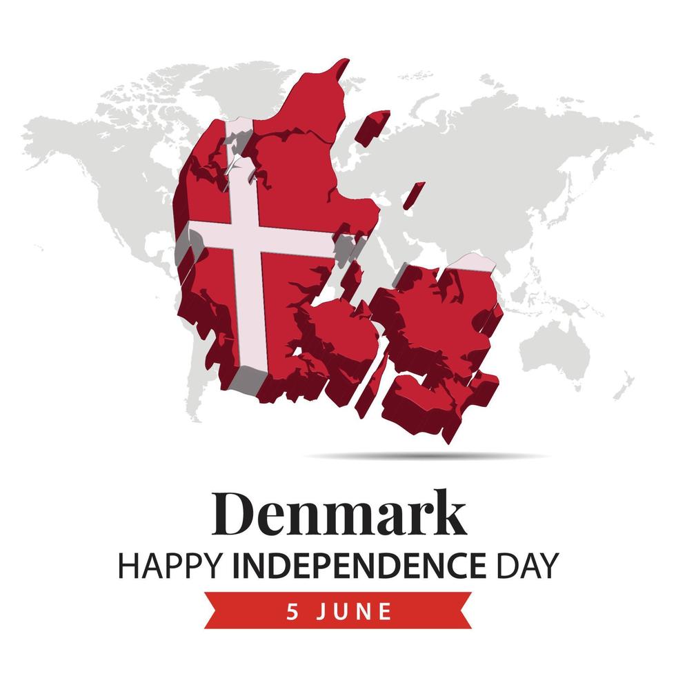 Denmark Independence Day, 3d rendering Denmark Independence Day illustration with 3d map and flag colors theme vector