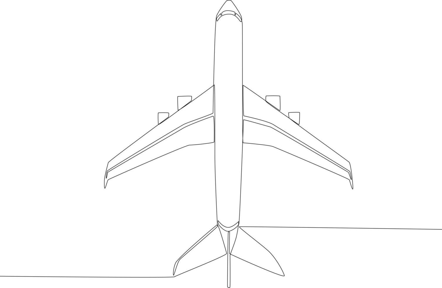 parte superior ver de aeronave en el aire vector