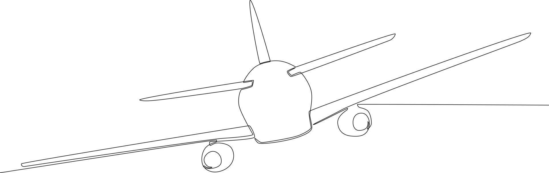 Back view of a plane landing vector