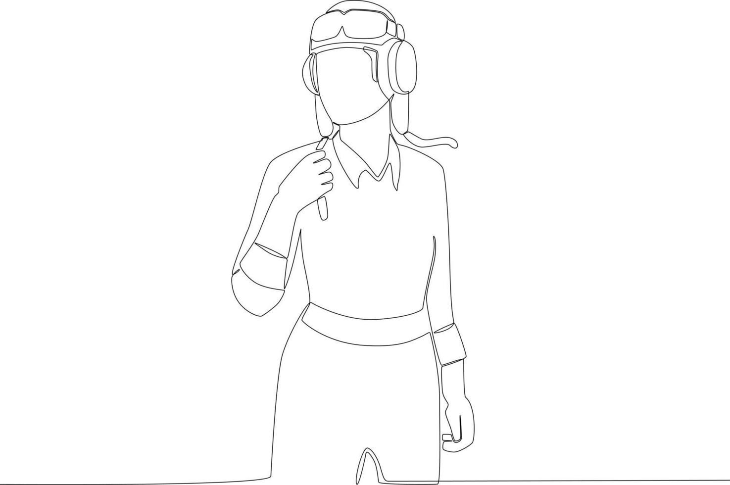 A woman wearing a pilot outfit vector