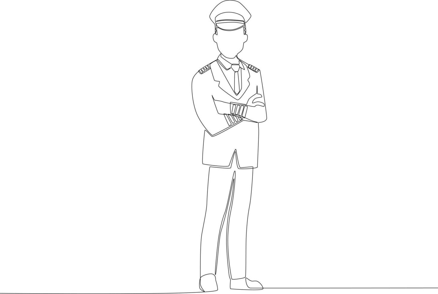 A pilot standing in full pilot attire vector