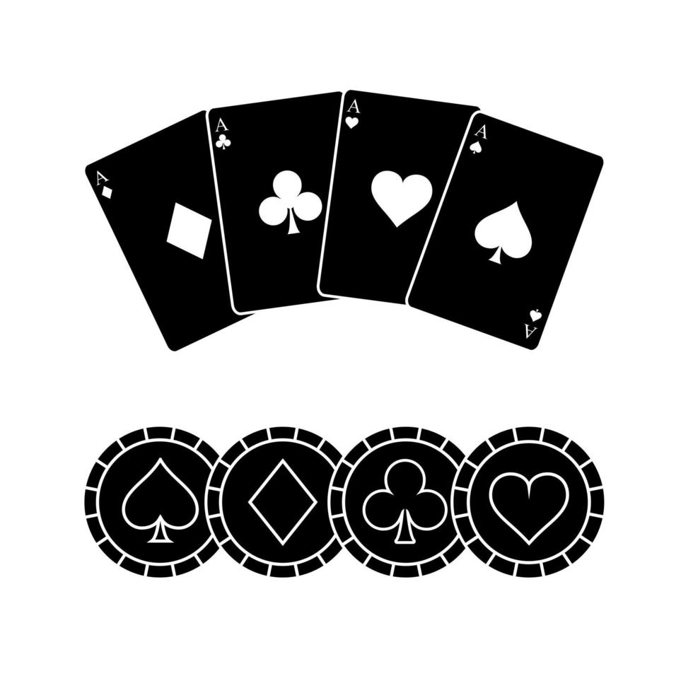 Casino icon vector set. excitement illustration sign collection. poker symbol.