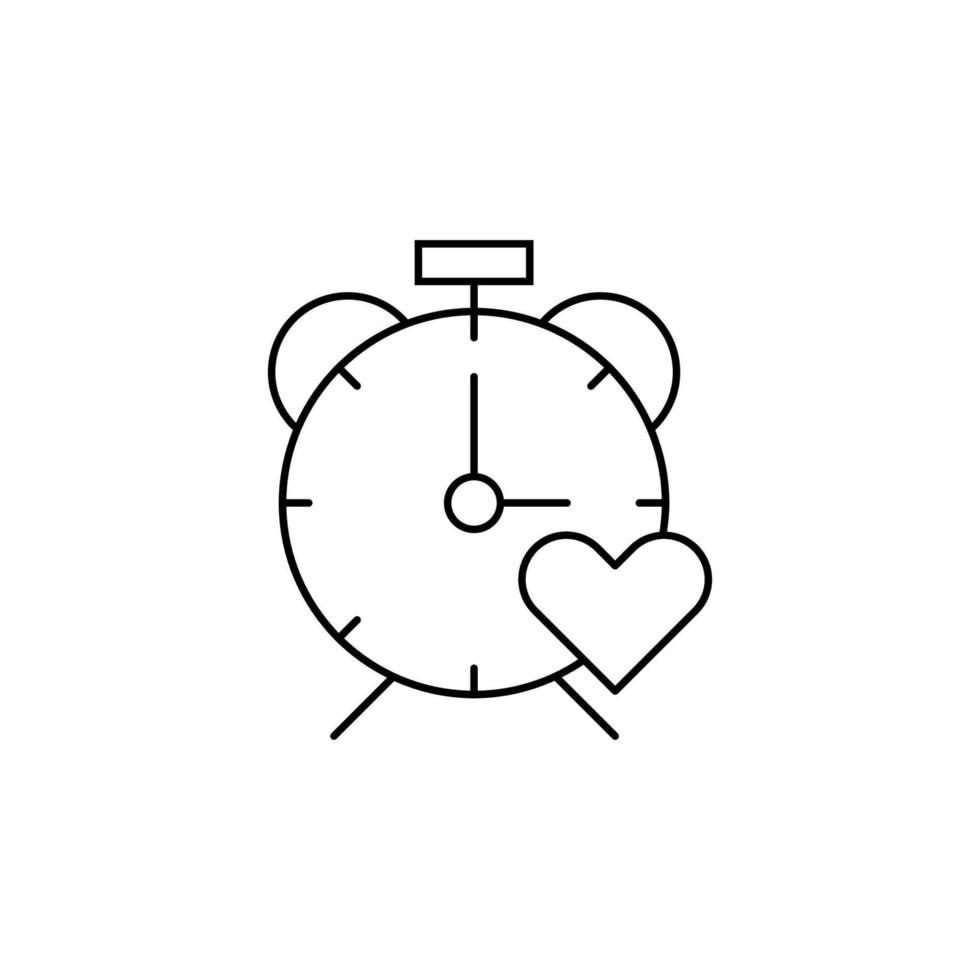 Clock, alarm, heart vector icon