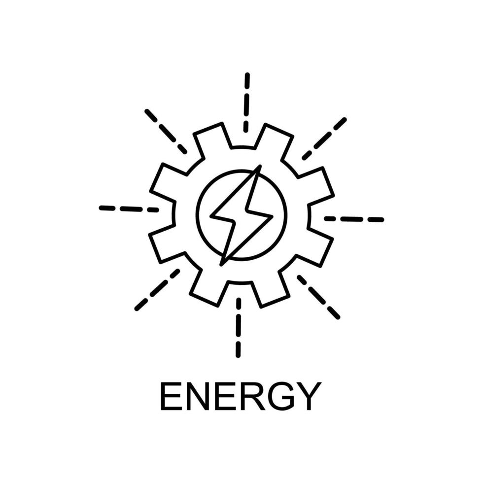 energía en engranaje vector icono