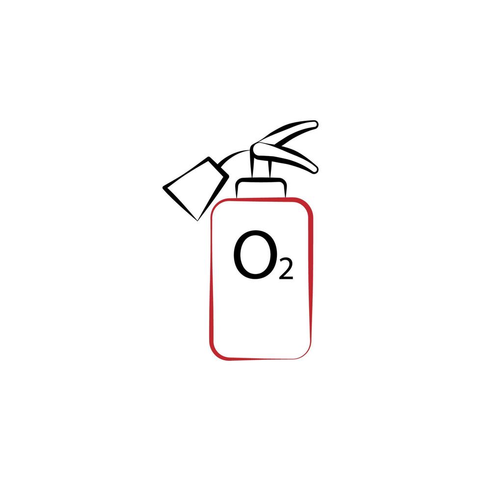 Firefighter, fire extinguisher two color vector icon