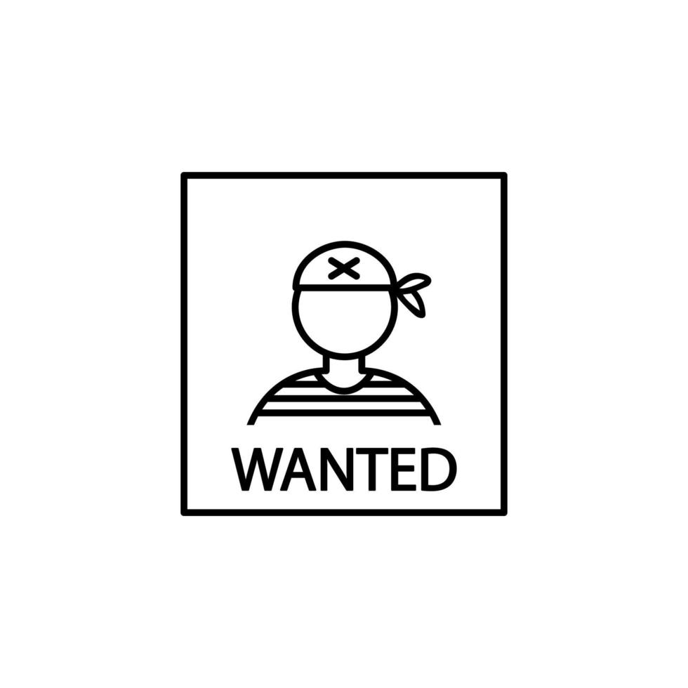 Wanted, poster, pirate vector icon