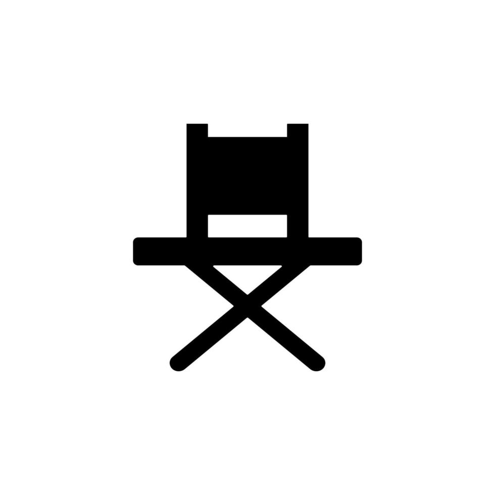 folding chair glyph vector icon
