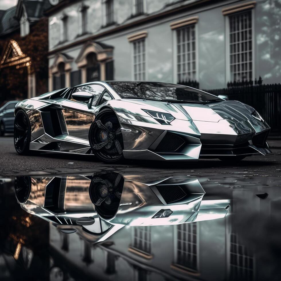 Chrome wrapped car photo