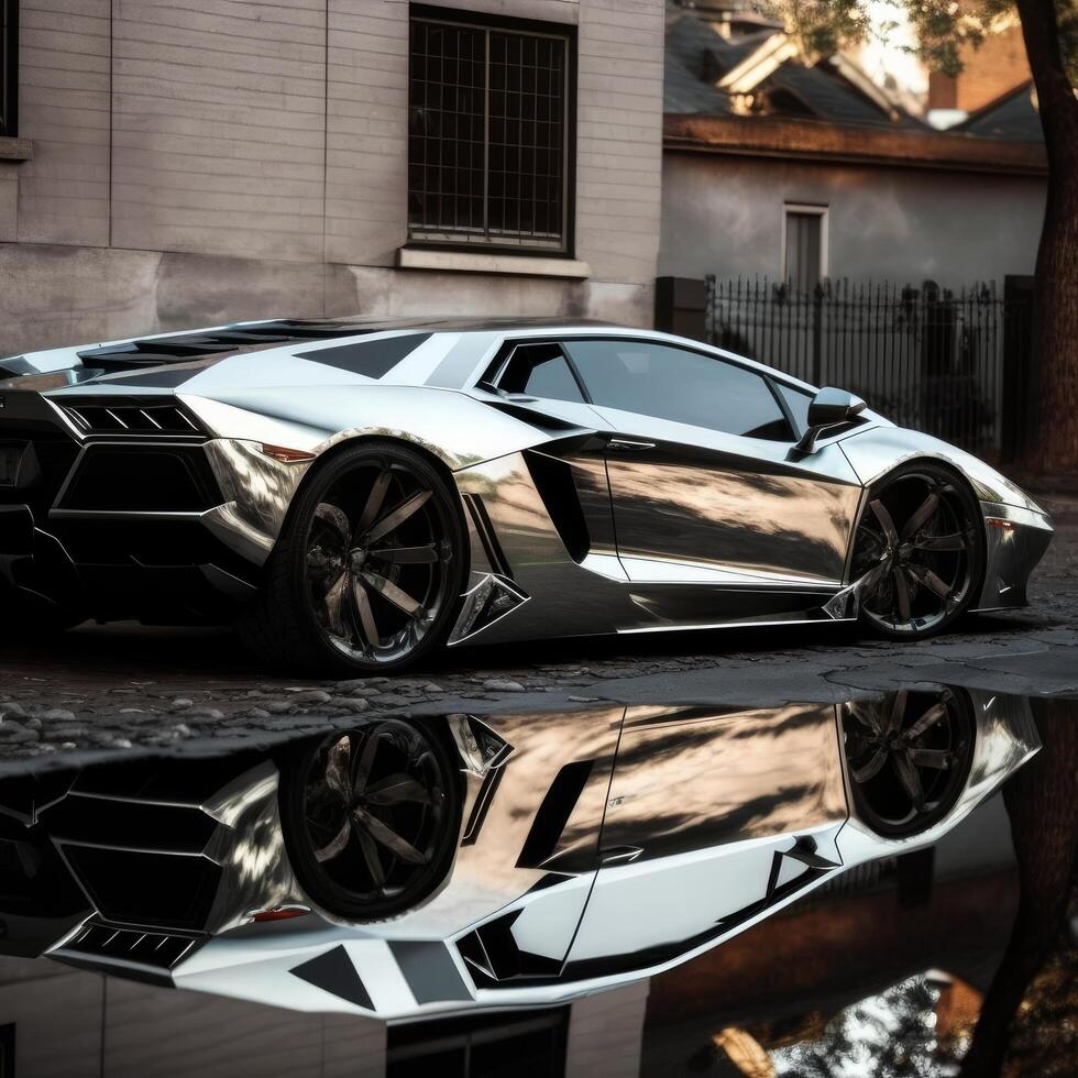 Chrome wrapped car photo