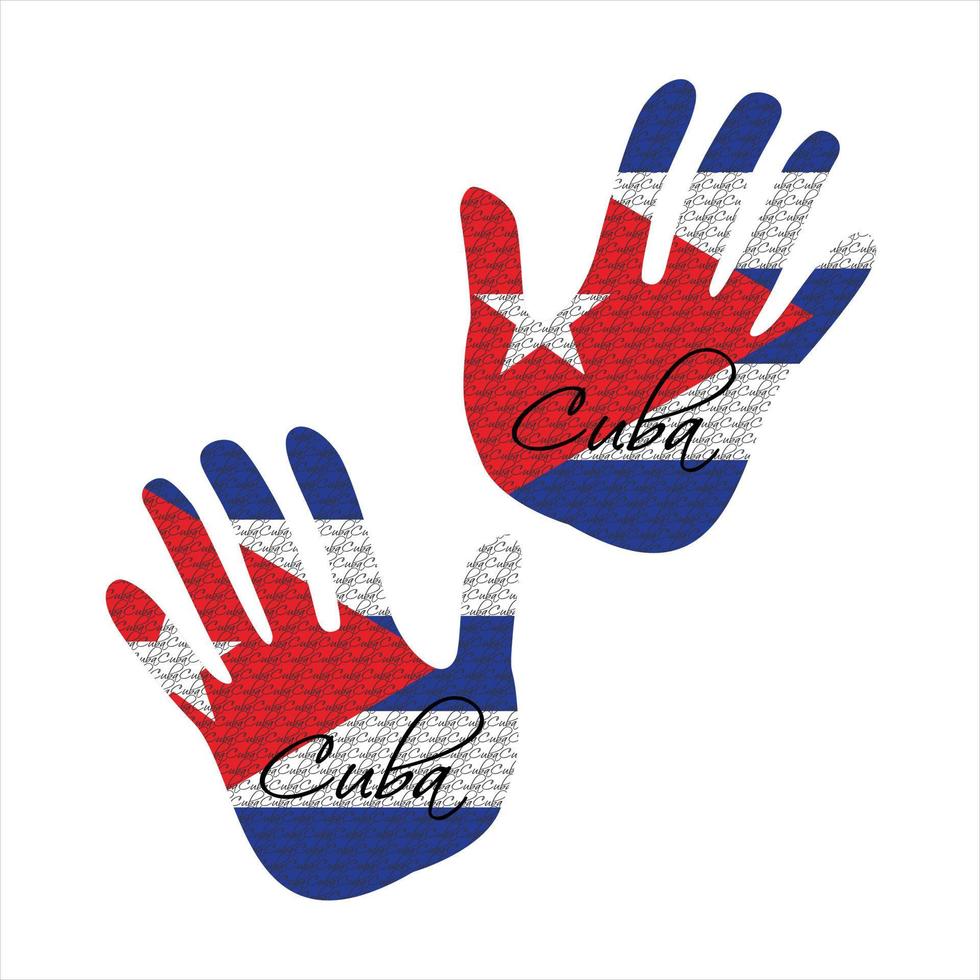 cuba flag hand vector