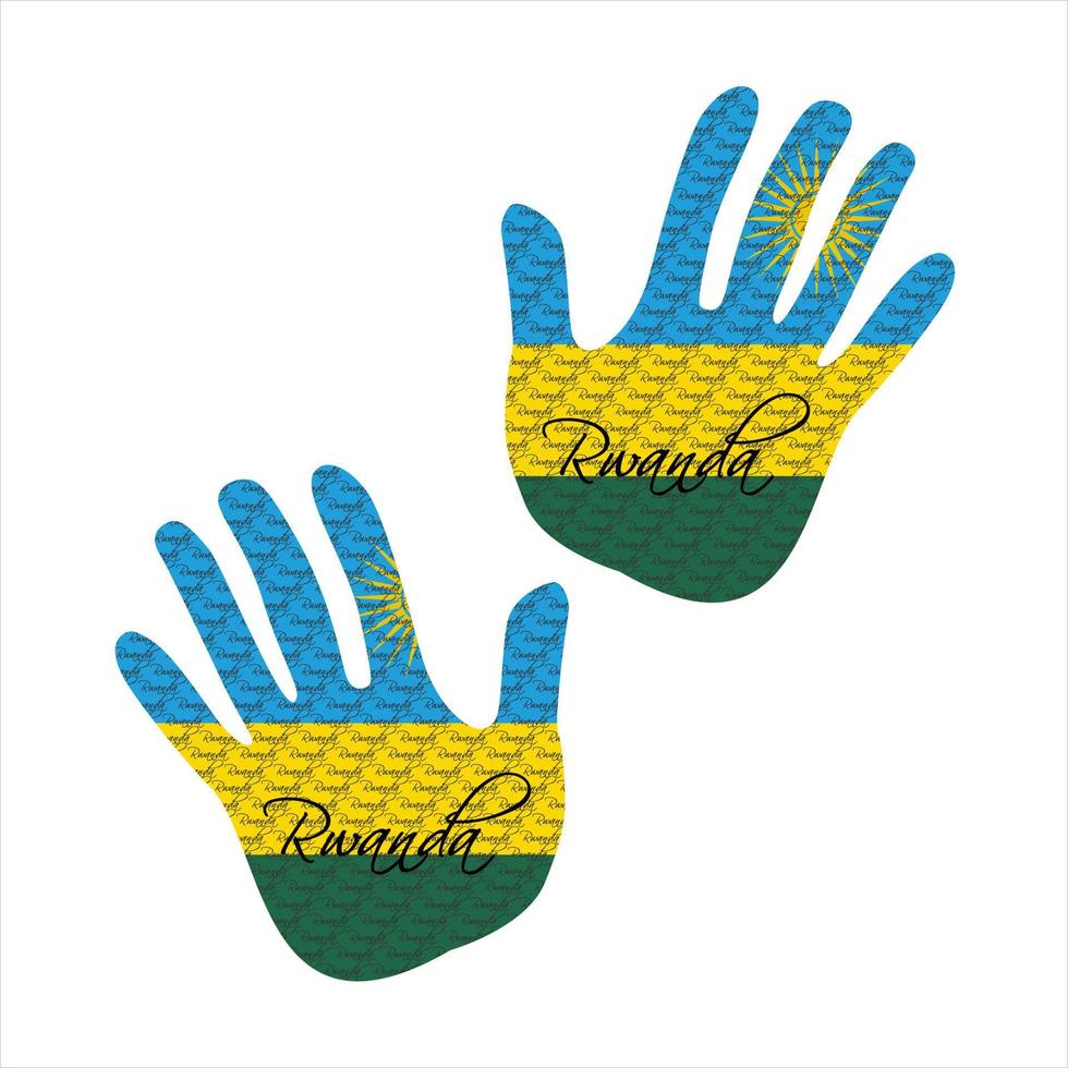 rwanda flag hand vector