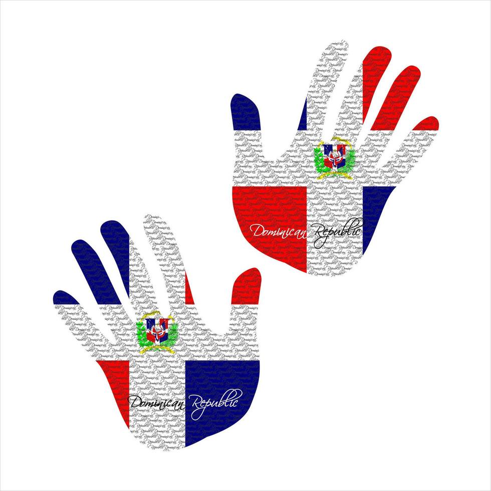 dominican republic flag hand vector