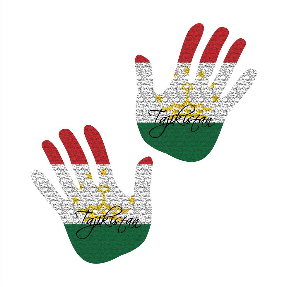 Tayikistán bandera mano vector