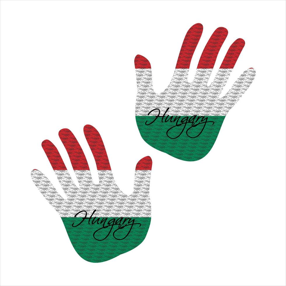 hungary flag hand vector