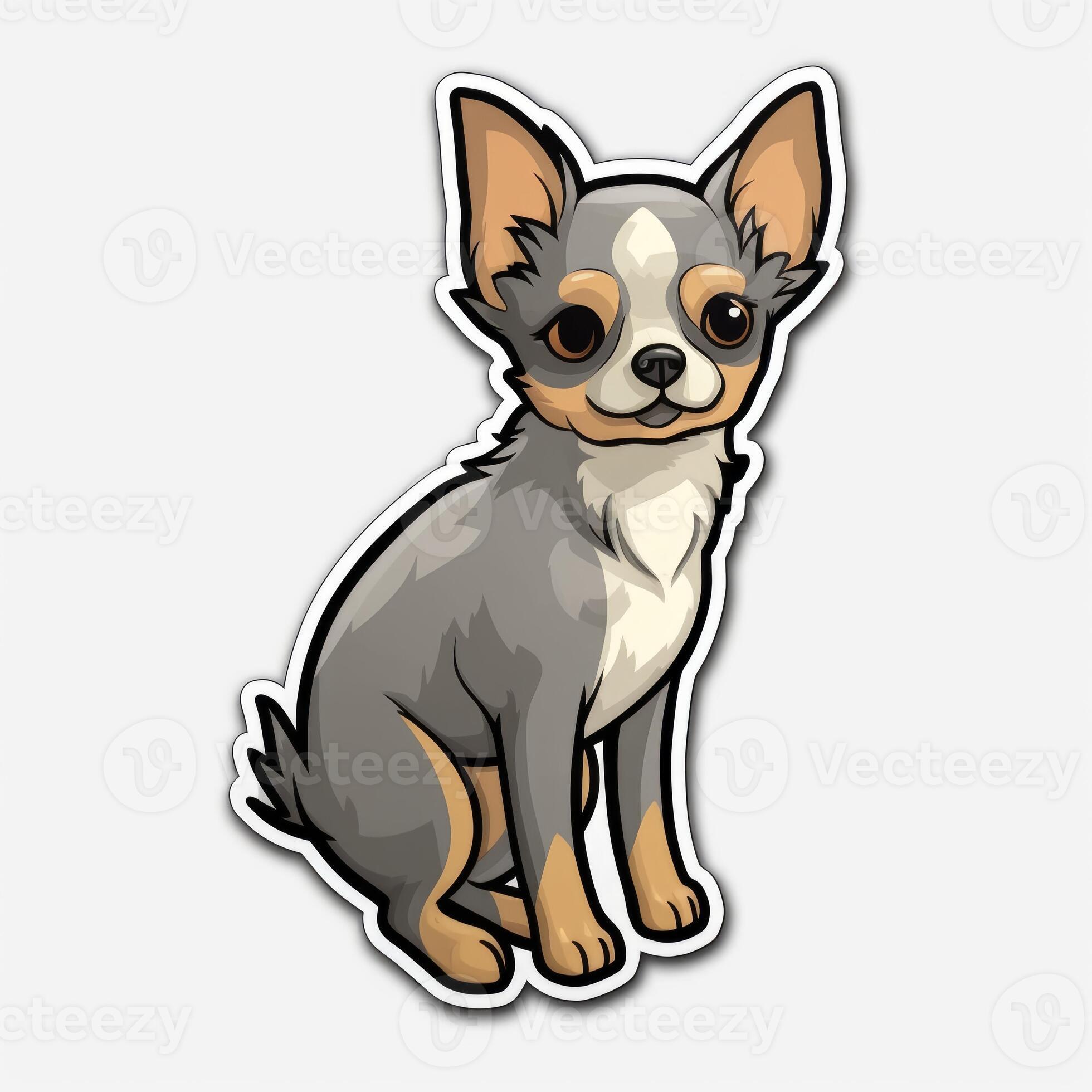 image of chihuahua cartoon sticker vector art 2d image generative AI