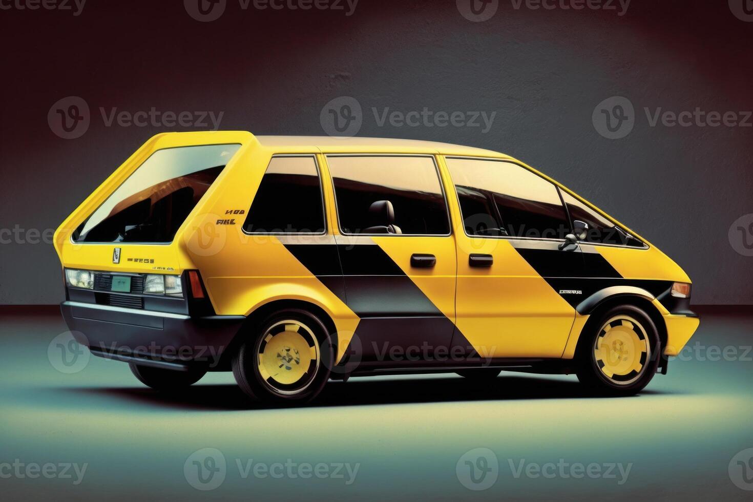 Shot of Beautiful yellow car realistic image photo