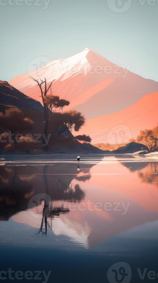 beautiful mountains and trees landscape image photo
