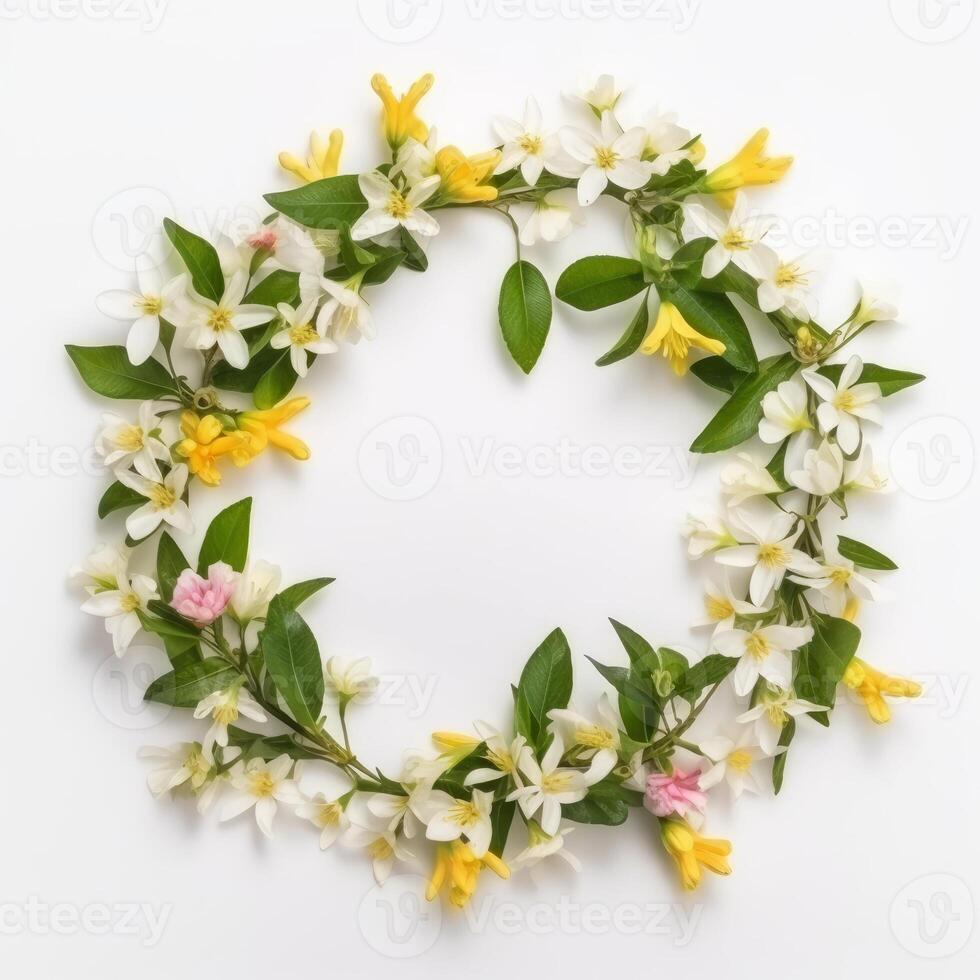 A circle shaped border of a small flowers photo