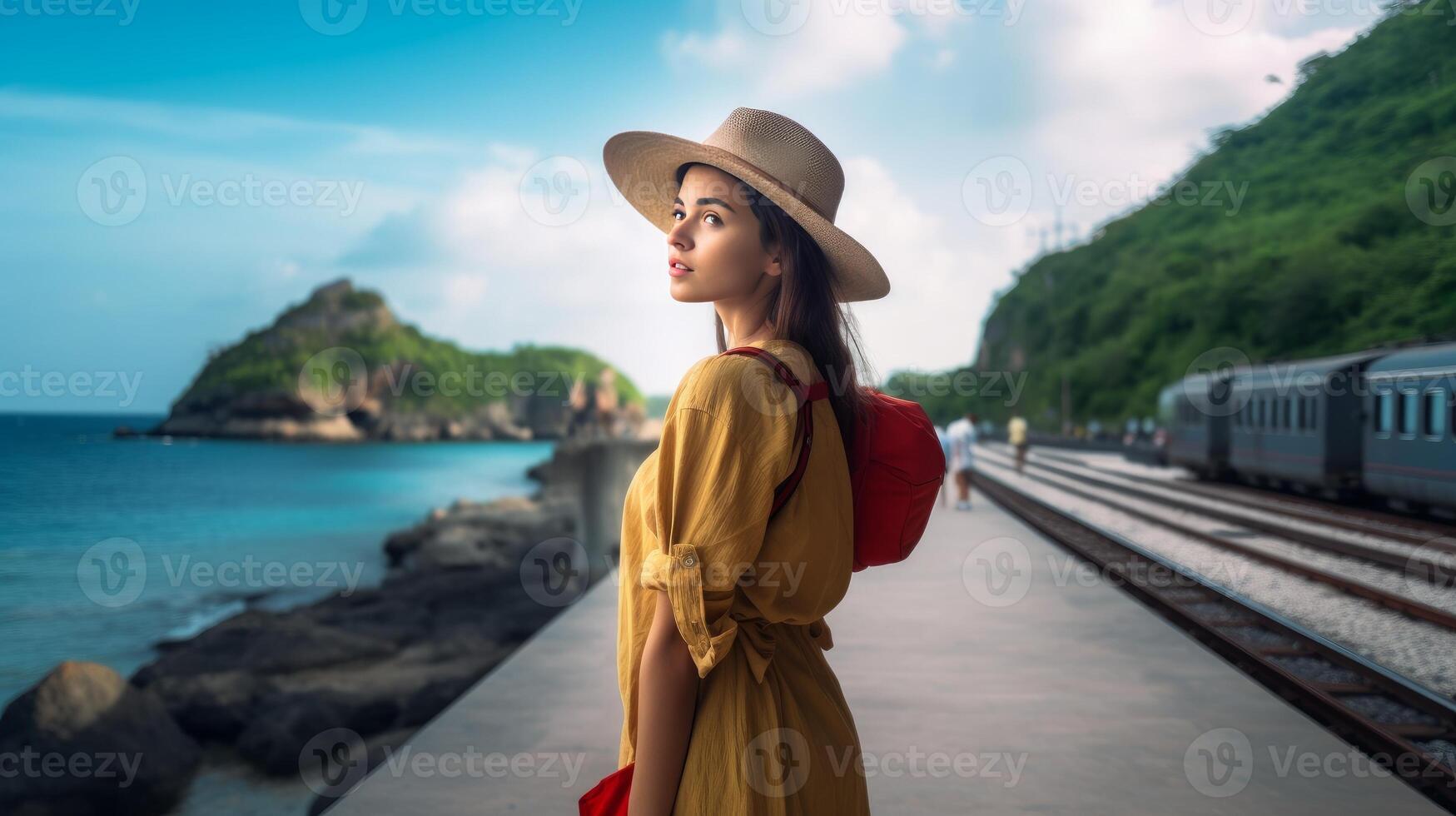 Image of girl while traveling photo