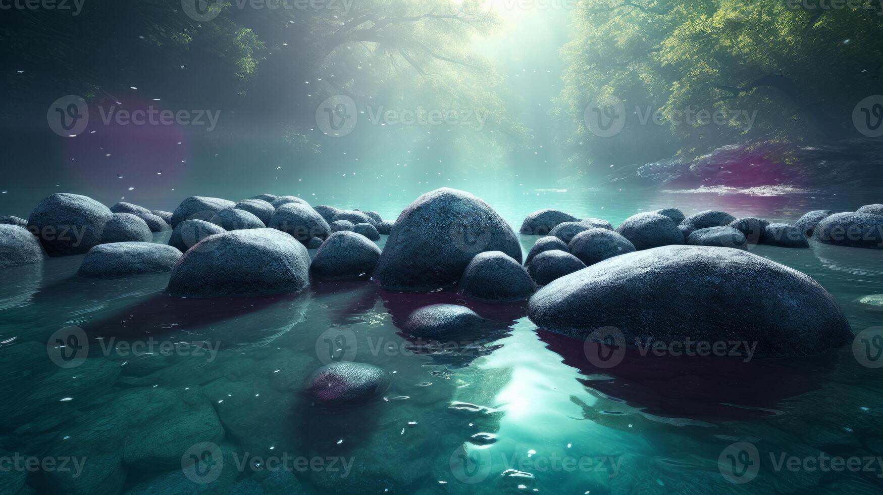 A beautiful clean pond view photo