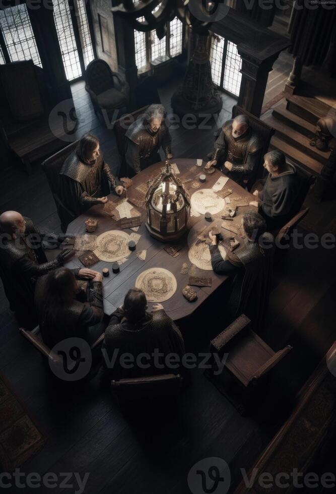 image of royal people share dining table photo