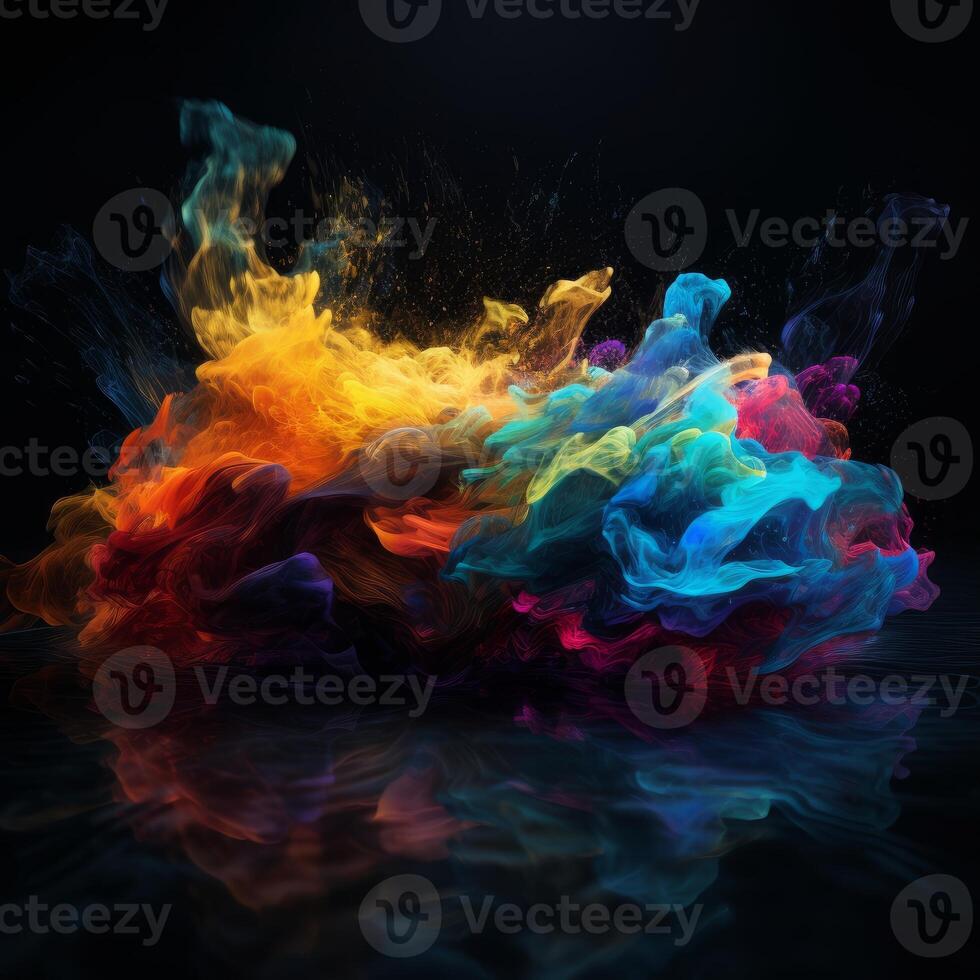 Colourful flowing tempest powder explosion photo