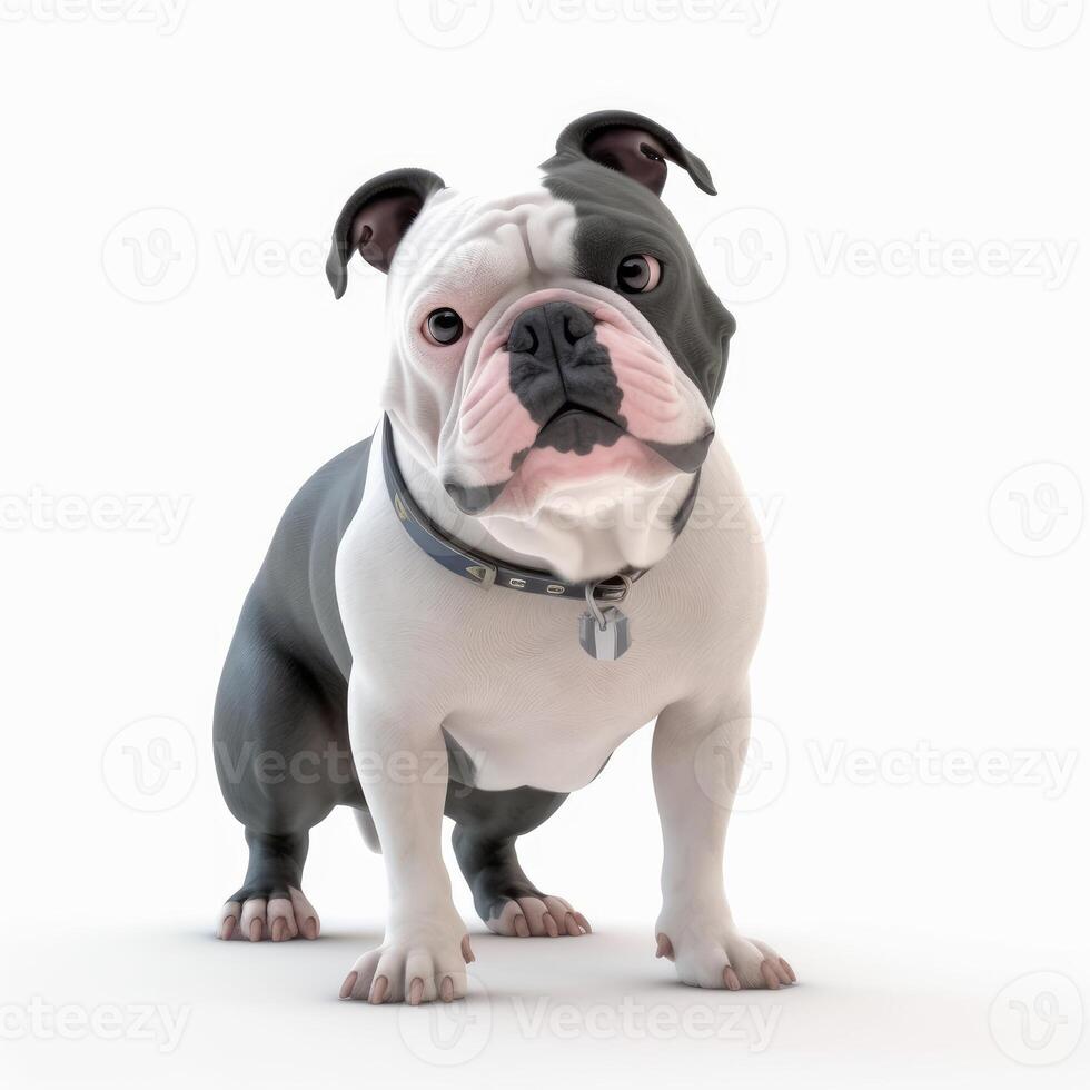 Cute American Bully dog in happy style photo