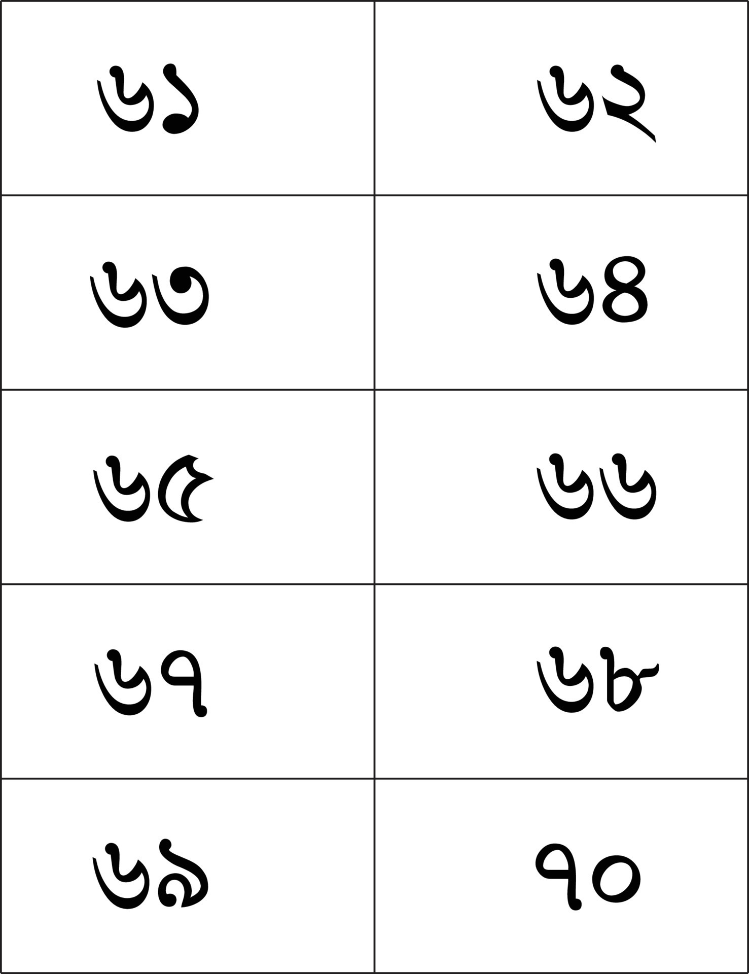 Counting in Bengali from 61 to 70 .Bangla number table 22799146 Vector