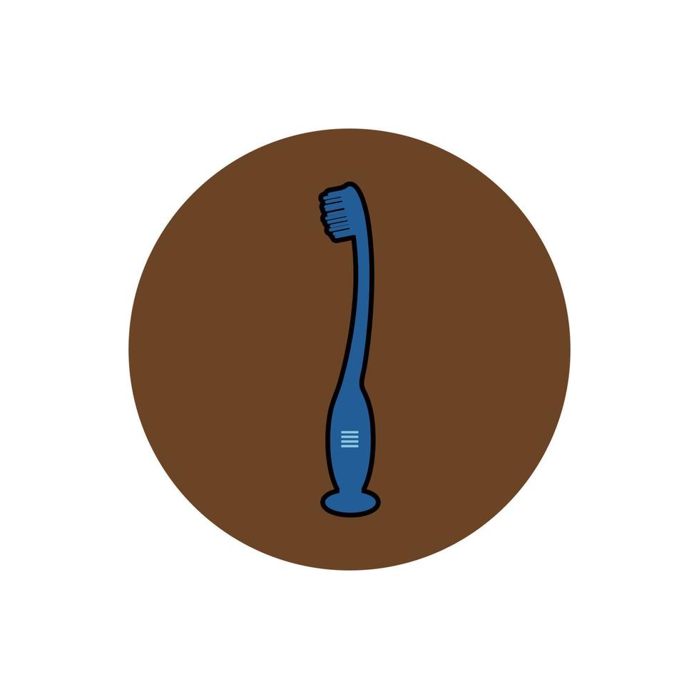 Colorful Toothbrush icon. Button Style Vector EPS.