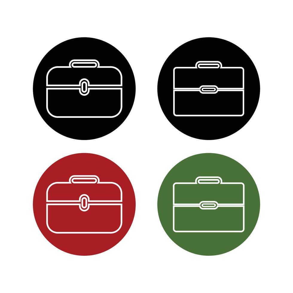 Briefcase  Button icon set. Vector EPS.