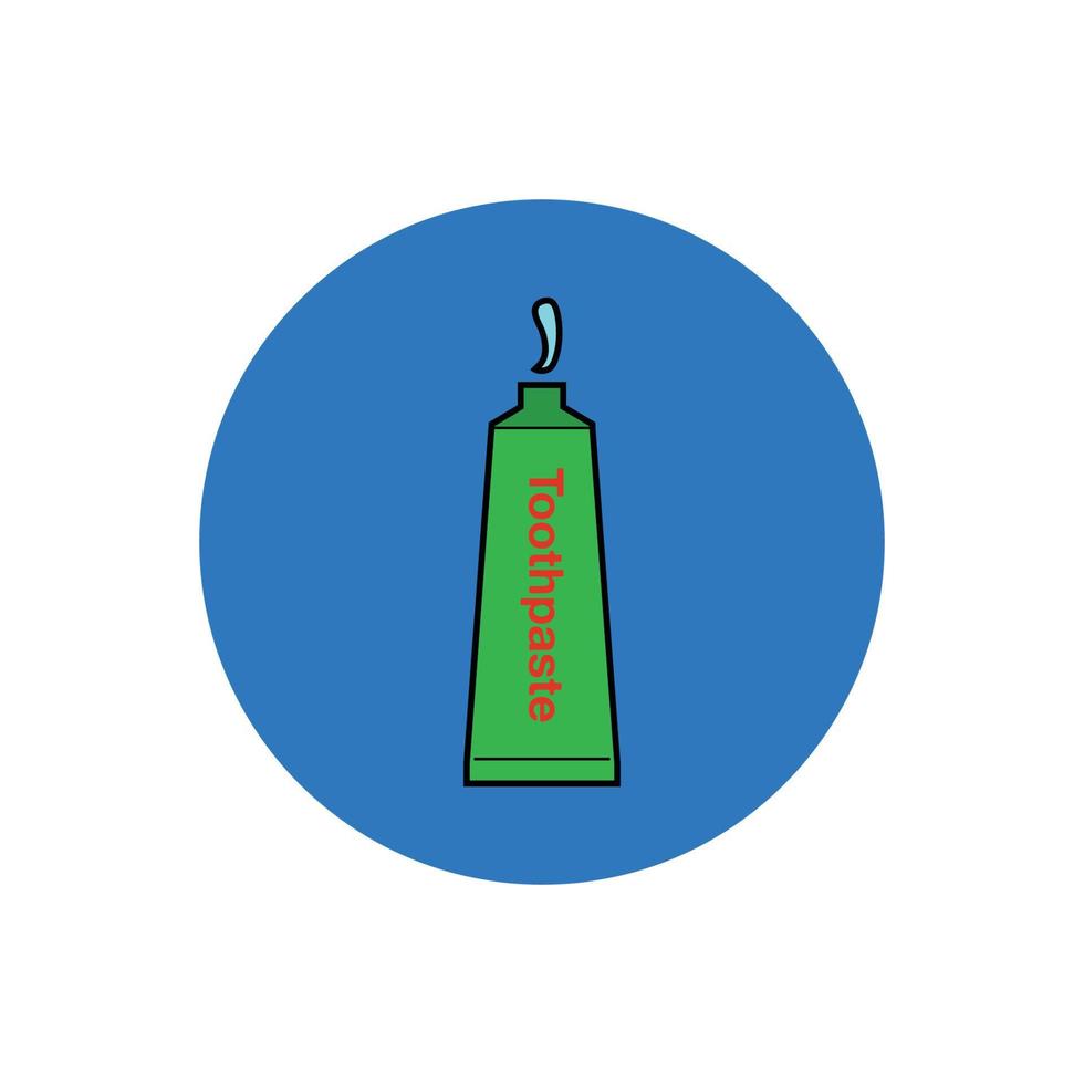 Colorful Toothpaste icon. Button Style Vector EPS.