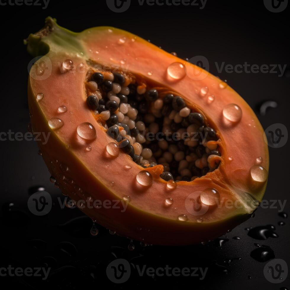 Papaya seamless background visible drops of water photo
