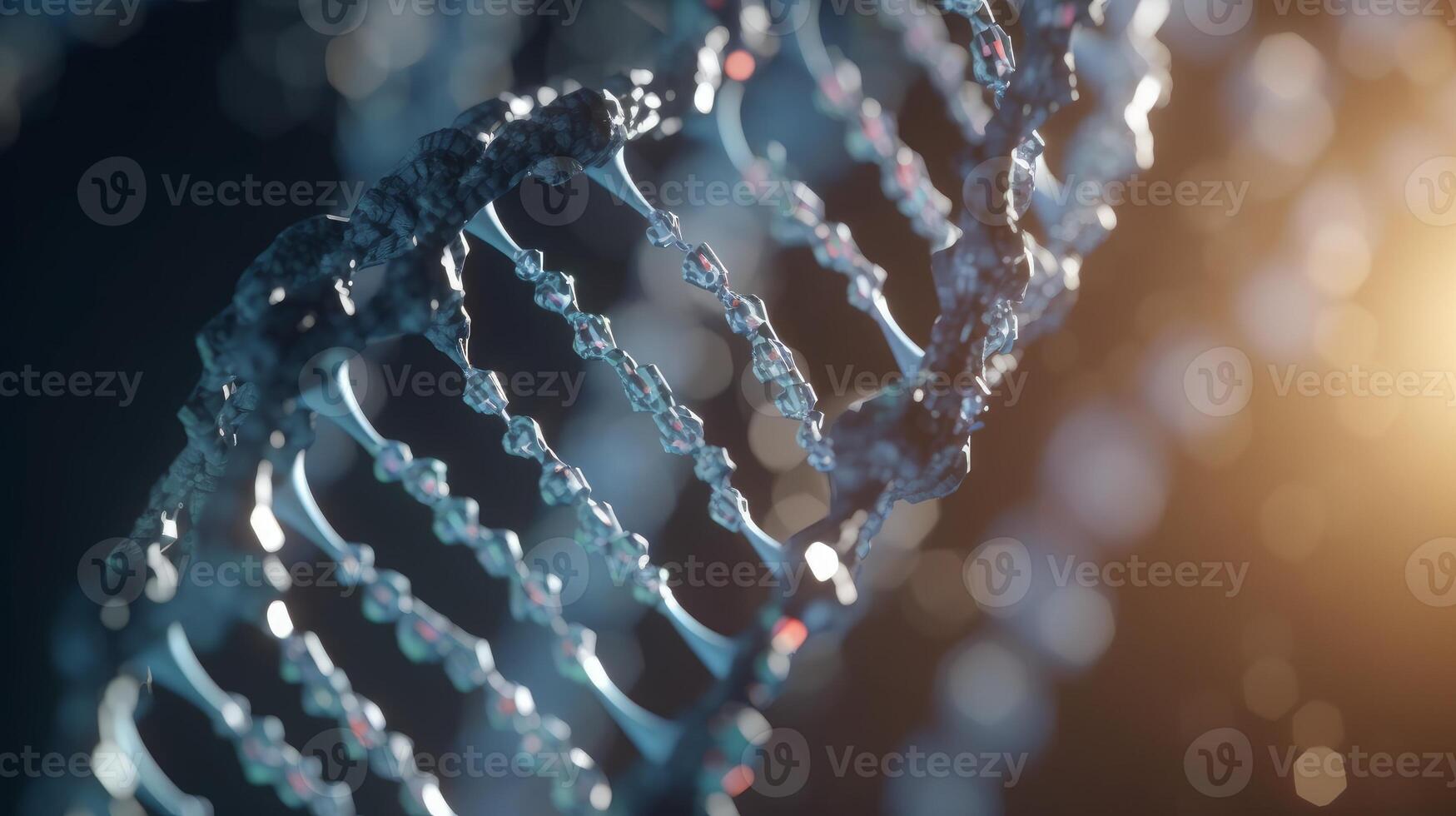 Molecule of DNA strands in a cell close up photo