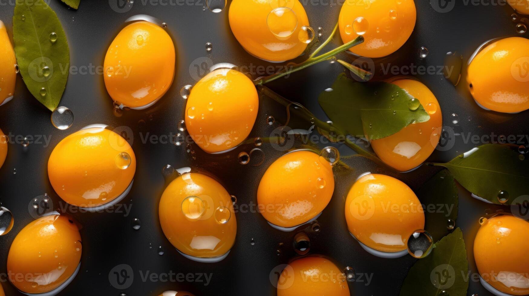 Kumquat seamless background visible drops of water shining image photo