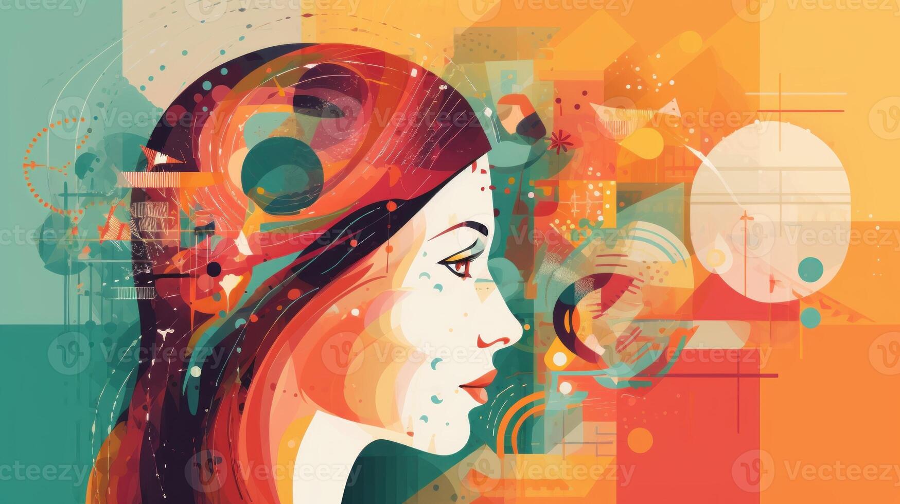 A woman face illustration Art photo