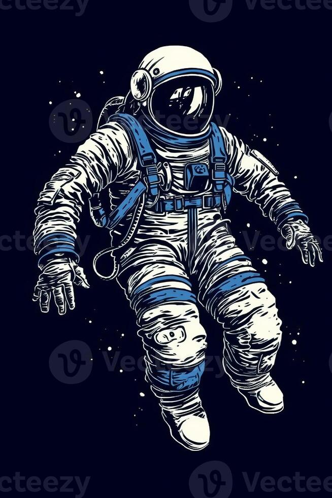 An astronaut floating in space photo