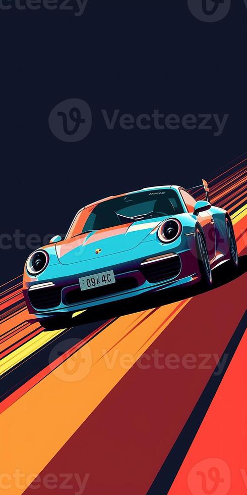 brillante imagen coche ilustración póster diseñador generativo ai foto