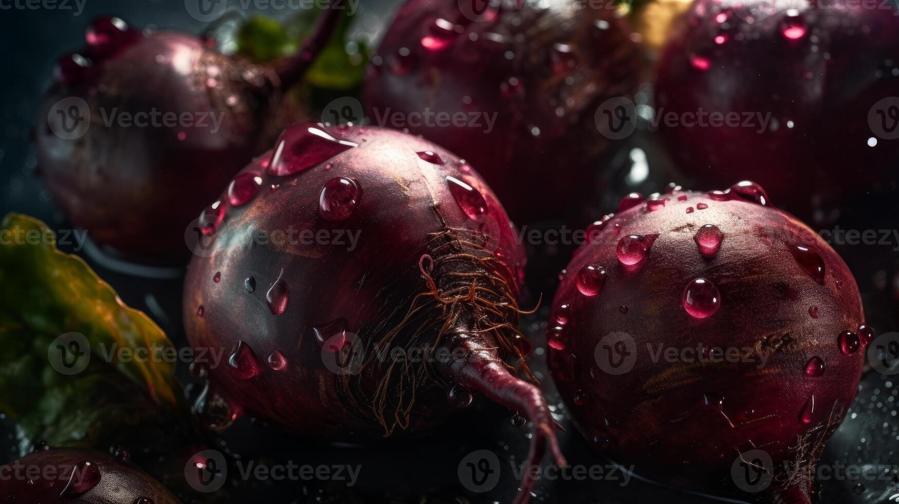 fresh Beets seamless background visible drops of water photo