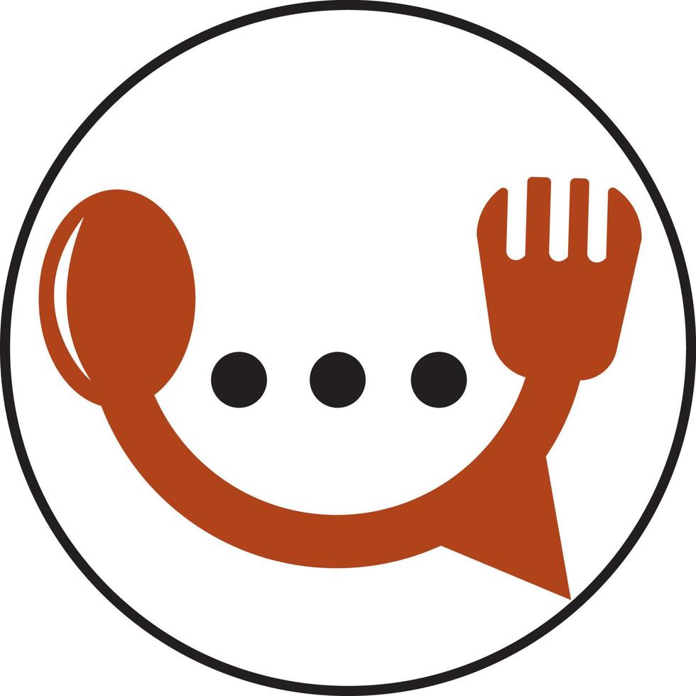 Chat logo form food restaurant icon vector design template food chat vector for restaurant.