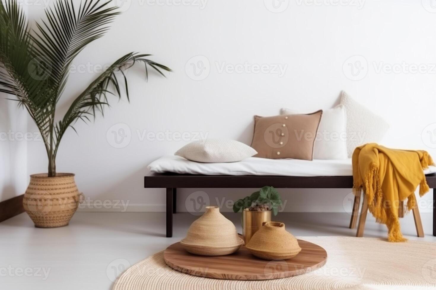 indoor bedroom view with Boho aesthetic photo