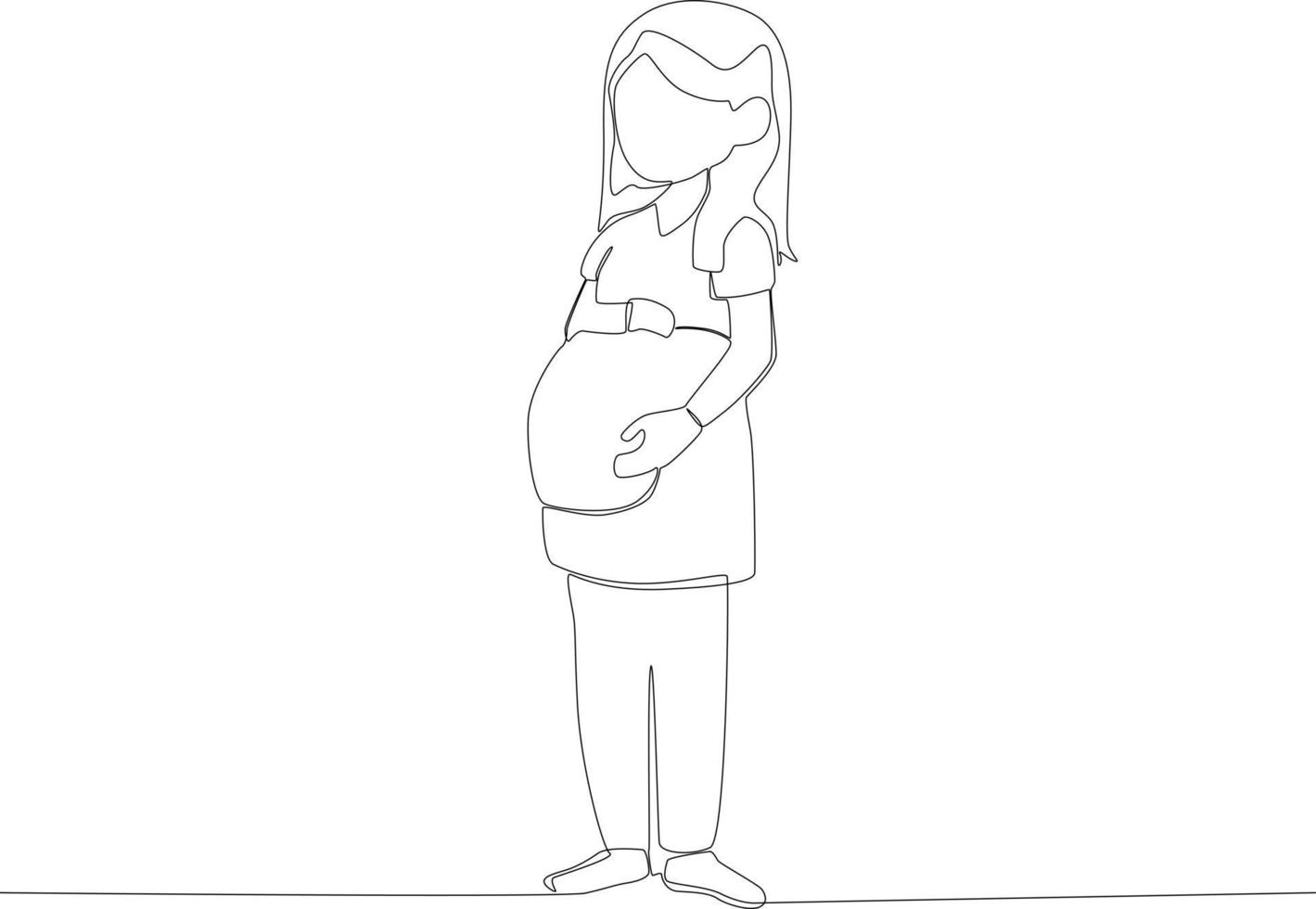 A young woman is pregnant vector