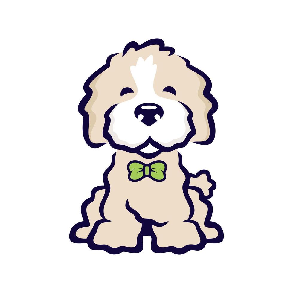 caniche perro vector ilustración logo