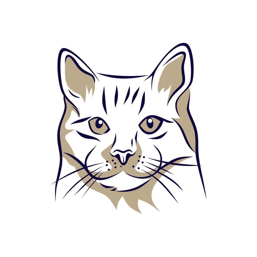 vector cat illustration logo