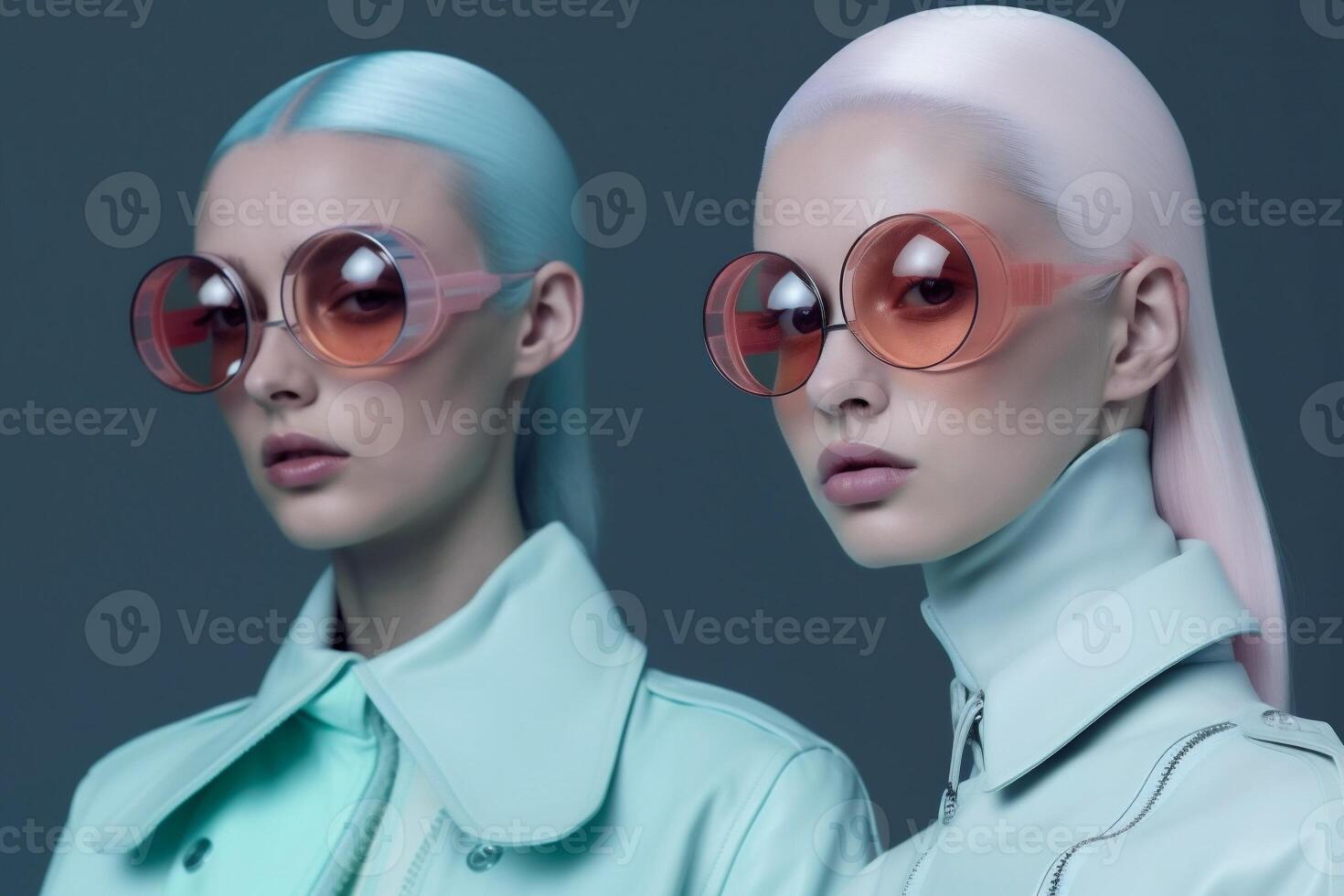 models in futuristic clothes and accessories photo