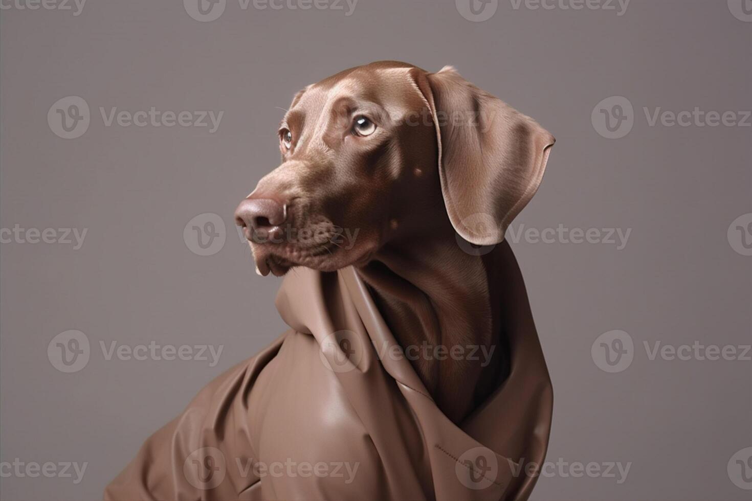Weimaraner Dog. Futuristic Aesthetic photo